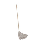 Load image into Gallery viewer, Handle/deck Mops, #24 White Cotton Head, 54" Natural Wood Handle, 6/pack