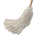 Load image into Gallery viewer, Handle/deck Mop, #32 White Cotton Head, 54" Natural Wood Handle, 6/pack