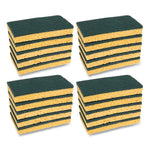 Load image into Gallery viewer, Scrubbing Sponge, Medium Duty, 3.6 X 6.1, 0.75" Thick, Yellow/green, Individually Wrapped, 20/carton