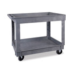 Load image into Gallery viewer, Two-shelf Utility Cart, Plastic, 2 Shelves, 300 Lb Capacity, 24" X 40" X 31.5", Gray