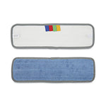 Load image into Gallery viewer, Microfiber Mop Head, Blue, 18 X 5, Split Microfiber, Hook And Loop Back, Dozen