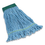 Load image into Gallery viewer, Looped-end Wet Mop Head, Cotton/rayon/polyester Blend, Medium, 5" Headband, Blue