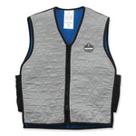 Load image into Gallery viewer, Chill-its 6665 Embedded Polymer Cooling Vest With Zipper, Nylon/polymer, Large, Gray, Ships In 1-3 Business Days