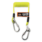 Load image into Gallery viewer, Squids 3130s Coiled Cable Lanyard With Carabiners, 2 Lb Max Working Capacity, 6.5" To 48", Lime, Ships In 1-3 Business Days