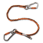 Load image into Gallery viewer, Squids 3119f(x) Tool Lanyard W/swiveling Aluminum Carabiners, 25 Lb Max Work Cap, 38" To 48",or/gy,ships In 1-3 Business Days