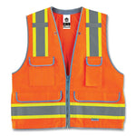 Load image into Gallery viewer, Glowear 8254hdz Class 2 Heavy-duty Surveyors Zipper Vest, Polyester, 4x-large/5x-large, Orange, Ships In 1-3 Business Days