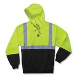 Load image into Gallery viewer, Glowear 8293 Hi-vis Class 2 Hooded Sweatshirt Black Bottom, Polar Fleece, Small, Lime, Ships In 1-3 Business Days