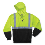 Load image into Gallery viewer, Glowear 8293 Hi-vis Class 2 Hooded Sweatshirt Black Bottom, Polar Fleece, Small, Lime, Ships In 1-3 Business Days