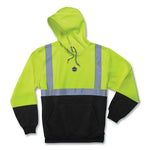 Load image into Gallery viewer, Glowear 8293 Hi-vis Class 2 Hooded Sweatshirt Black Bottom, Polar Fleece, Small, Lime, Ships In 1-3 Business Days