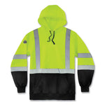 Load image into Gallery viewer, Glowear 8373 Hi-vis Class 3 Hooded With Sweatshirt Black Bottom, Polar Fleece, Lime, Medium, Ships In 1-3 Business Days