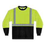 Load image into Gallery viewer, Glowear 8291bk Type R Class 2 Black Front Long Sleeve T-shirt, Polyester, Small, Lime, Ships In 1-3 Business Days