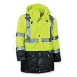 Load image into Gallery viewer, Glowear 8365bk Class 3 Hi-vis Rain Jacket Black Bottom, Small, Lime, Ships In 1-3 Business Days
