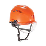 Load image into Gallery viewer, Skullerz 8975v Class C Safety Helmet W/8991 Visor Kit, Clear Lens, 6-pt Ratchet Suspension, Orange,ships In 1-3 Business Days