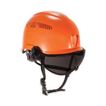 Load image into Gallery viewer, Skullerz 8975v Class C Safety Helmet W/8991 Visor Kit, Smoke Lens, 6-pt Ratchet Suspension, Orange,ships In 1-3 Business Days