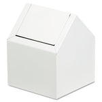 Load image into Gallery viewer, Double Entry, Swing Top Floor Receptacle, Metal, White