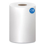 Load image into Gallery viewer, Essential Hard Roll Towels For Business, Absorbency Pockets, 1-ply, 8" X 400 Ft, 1.5" Core, White, 12 Rolls/carton