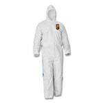 Load image into Gallery viewer, A35 Liquid And Particle Protection Coveralls, Zipper Front, Hooded, Elastic Wrists And Ankles, Large, White, 25/carton