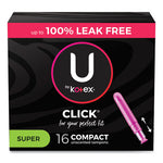 Load image into Gallery viewer, U By Kotex Click Compact Tampons, Super Absorbency, 16/pack, 8 Packs/carton