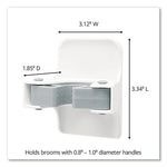 Load image into Gallery viewer, Broom Gripper, 3.12w X 1.85d X 3.34h, White/gray, 2 Grippers/4 Strips