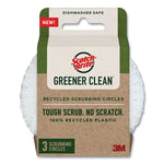 Load image into Gallery viewer, Greener Clean Recycled Scrubbing Circle, 3.5" Diameter, 0.7" Thick, White, 3/pack