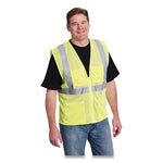 Load image into Gallery viewer, Ansi Class 2 Four Pocket Zipper Safety Vest, Polyester Mesh, Large, Hi-viz Lime Yellow