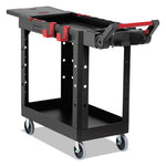 Load image into Gallery viewer, Heavy Duty Adaptable Utility Cart, Plastic, 2 Shelves, 500 Lb Capacity, 17.8" X 46.2" X 36", Black