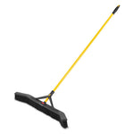 Load image into Gallery viewer, Maximizer Push-to-center Broom, Poly Bristles, 36 X 58.13, Steel Handle, Yellow/black