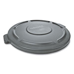 Load image into Gallery viewer, Brute Self-draining Flat Top Lid, For 32 Gal Round Brute Containers, 22.25" Diameter, Gray