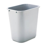 Load image into Gallery viewer, Deskside Plastic Wastebasket, 7 Gal, Plastic, Gray