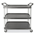 Load image into Gallery viewer, Xtra Utility Cart With Open Sides, Plastic, 3 Shelves, 300 Lb Capacity, 20" X 40.63" X 37.8", Gray