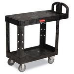 Load image into Gallery viewer, Flat Shelf Utility Cart, Plastic, 2 Shelves, 500 Lb Capacity, 19.19" X 37.88" X 33.33", Black