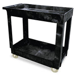 Load image into Gallery viewer, Service/utility Carts, Plastic, 2 Shelves, 500 Lb Capacity, 34.13" X 17.38" X 32.38", Black