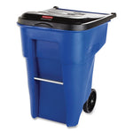 Load image into Gallery viewer, Square Brute Rollout Container, 50 Gal, Molded Plastic, Blue