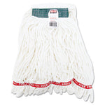 Load image into Gallery viewer, Web Foot Shrinkless Looped-end Wet Mop Head, Cotton/synthetic, Medium, White, 6/carton