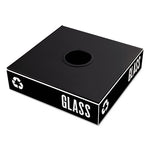 Load image into Gallery viewer, Public Square Recycling Container Lid, Circular Opening, 15.25w X 15.25d X 2h, Black