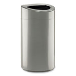 Load image into Gallery viewer, Open Top Oval Waste Receptacle, 14 Gal, Steel, Silver, Ships In 1-3 Business Days