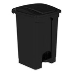 Load image into Gallery viewer, Plastic Step-on Receptacle, 12 Gal, Plastic, Black, Ships In 1-3 Business Days