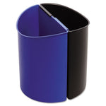 Load image into Gallery viewer, Desk-side Recycling Receptacle, 7 Gal, Plastic, Black/blue