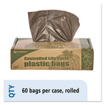 Load image into Gallery viewer, Controlled Life-cycle Plastic Trash Bags, 30 Gal, 0.8 Mil, 30" X 36", Brown, 60/box