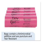 Load image into Gallery viewer, Feminine Hygiene Sanitary Disposal Bags, 4" X 10", Pink/black, 150 Bags/roll, 4 Rolls/carton