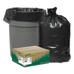 Load image into Gallery viewer, Linear Low Density Recycled Can Liners, 60 Gal, 2 Mil, 38" X 58", Black, 10 Bags/roll, 10 Rolls/carton