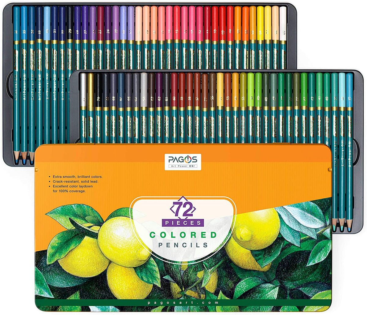  PAGOS Watercolor Pencils Set – 72 Professional Drawing Pencils  for Kids Adults Artists, Art Supplies for Coloring, Creating Beautiful  Blending Effects with Vivid Colors Brush and Water, Layering. : Arts, Crafts