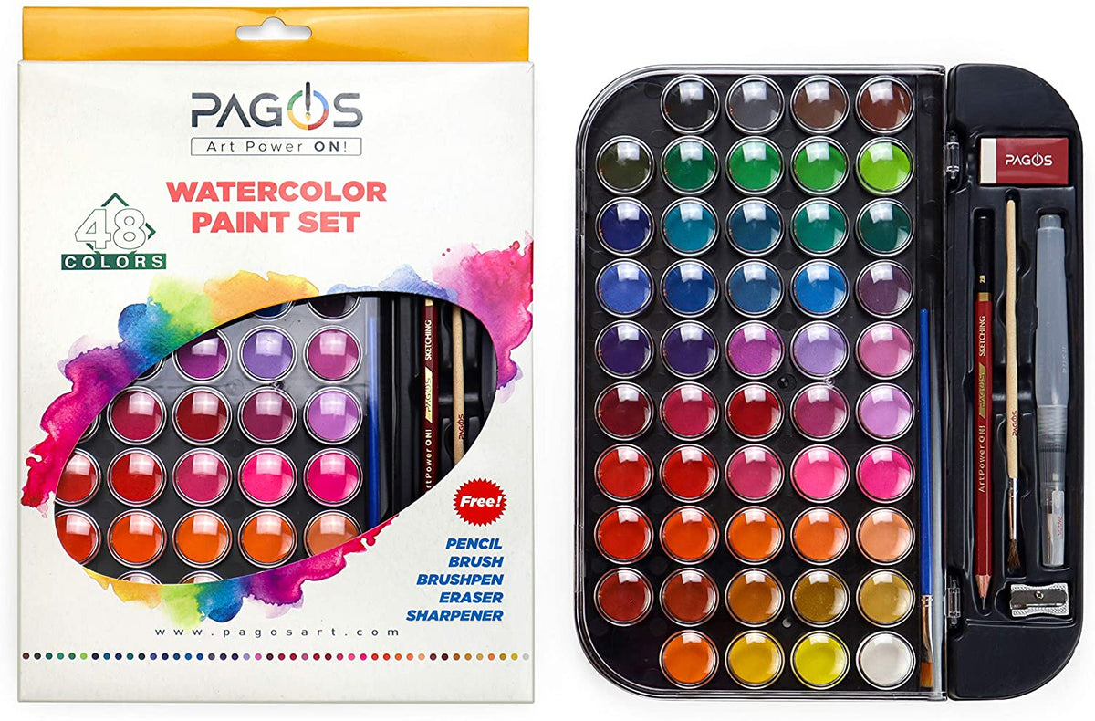 48 Watercolor Paints Set, AGPTEK Watercolor Professional Paint in