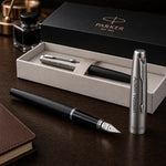 Load image into Gallery viewer, Personalized Parker Jotter Black Fountain Pen, Engraved Luxury Gift, Custom Writer's Instrument
