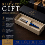 Load image into Gallery viewer, Personalized Parker Jotter Ballpoint Pen, Royal Blue Lacquer, Custom Engraved Gift Box
