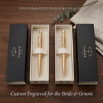 Load image into Gallery viewer, Personalized Parker Wedding Pen Set, Engraved Bride &amp; Groom Pens, Custom Couple Gift, Wedding Keepsake
