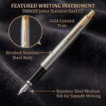 Load image into Gallery viewer, Personalized Parker Jotter Stainless Steel Fountain Pen, Engraved Luxury Gift, Custom Writer's Instrument

