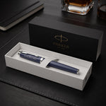 Load image into Gallery viewer, Personalized Parker IM Rollerball Pen – Blue Lacquer | Custom Engraved Gift | Luxury Parker Pen with Gift Box
