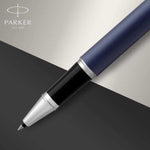 Load image into Gallery viewer, Personalized Parker IM Rollerball Pen – Blue Lacquer | Custom Engraved Gift | Luxury Parker Pen with Gift Box
