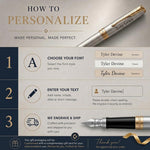 Load image into Gallery viewer, Personalized Parker Jotter Stainless Steel Fountain Pen, Engraved Luxury Gift, Custom Writer's Instrument
